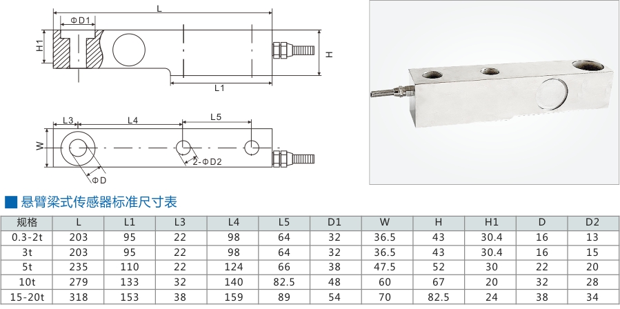 ML-QS-C懸臂(bi)樑式傳(chuan)感器